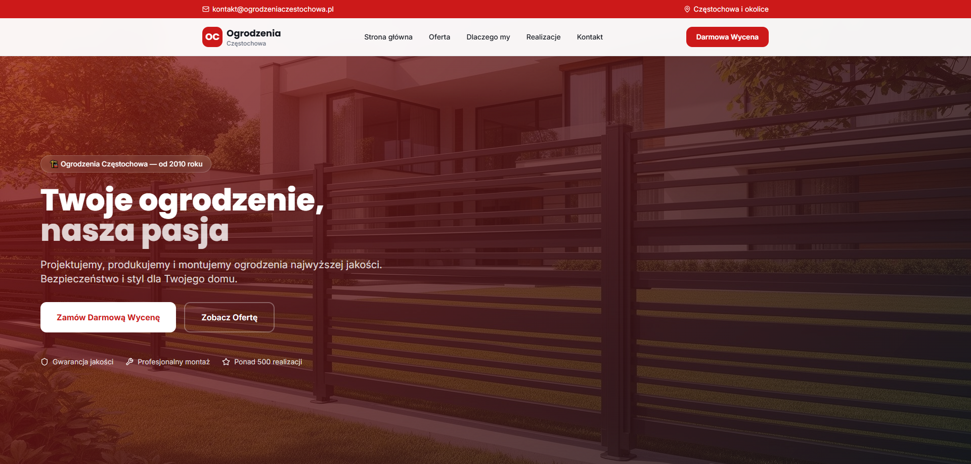 Strona Ogrodzenia Częstochowa
